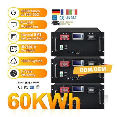 LiFePO4 280Ah 48V Bateria litowa montowana na regałach 14Kwh dla domowego systemu magazynowania energii słonecznej