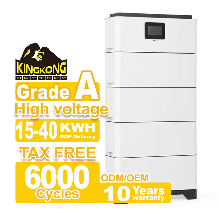 Podłączenie do sieci hybrydowej szeroko dopasowany inwerter LFP modułowy układany akumulator wysokiego napięcia domowy system magazynowania energii 15-40