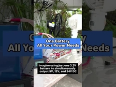 Jedna bateria o mocy 3,2 V zasila 5 V/12 V/24 V prądu stałego i 110 V/220 V prądu przemiennego. Wbudowany 300 W inwerter obsługuje wszystkie urządzenia SIM