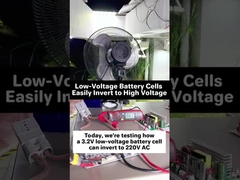 3.2V→220V test: Inwerter MPPT obsługuje wysoki prąd startowy wentylatora. Stabilny prąd przemiany prądu z małej baterii