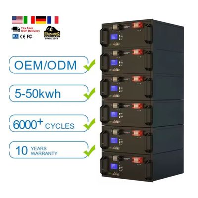 Żywotność cyklu 6000 razy 51.2V 300ah 100Ah Żywotność baterii litowo-jonowych Południowej